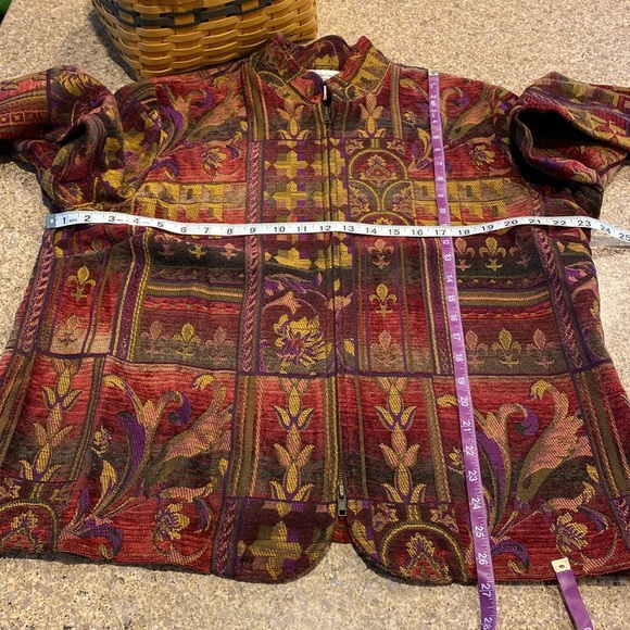 Coldwater Creek Blazer Jacket XL Zip Up Floral - Picture 6 of 13